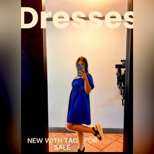 Summer dress, navy blue, mini and new with tags!